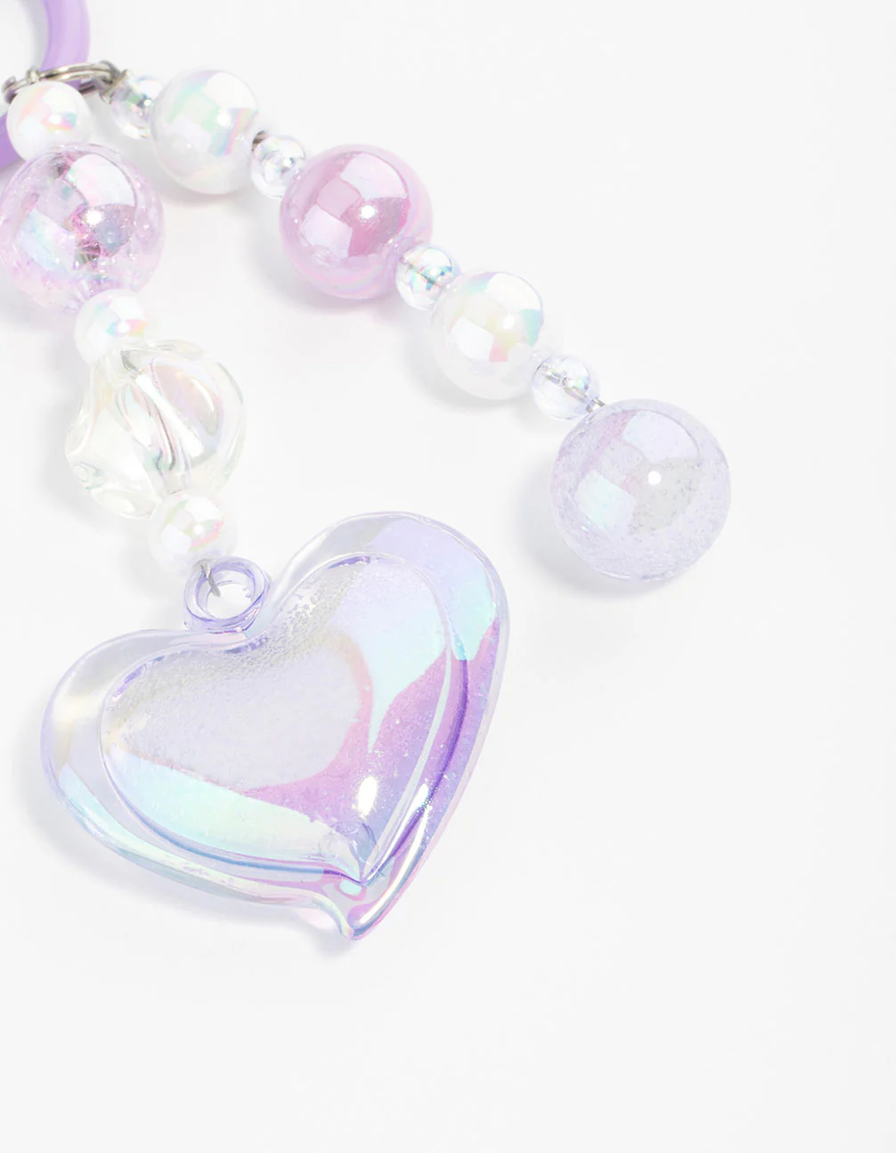 Purple Plastic Large Heart Keychain - Image 2