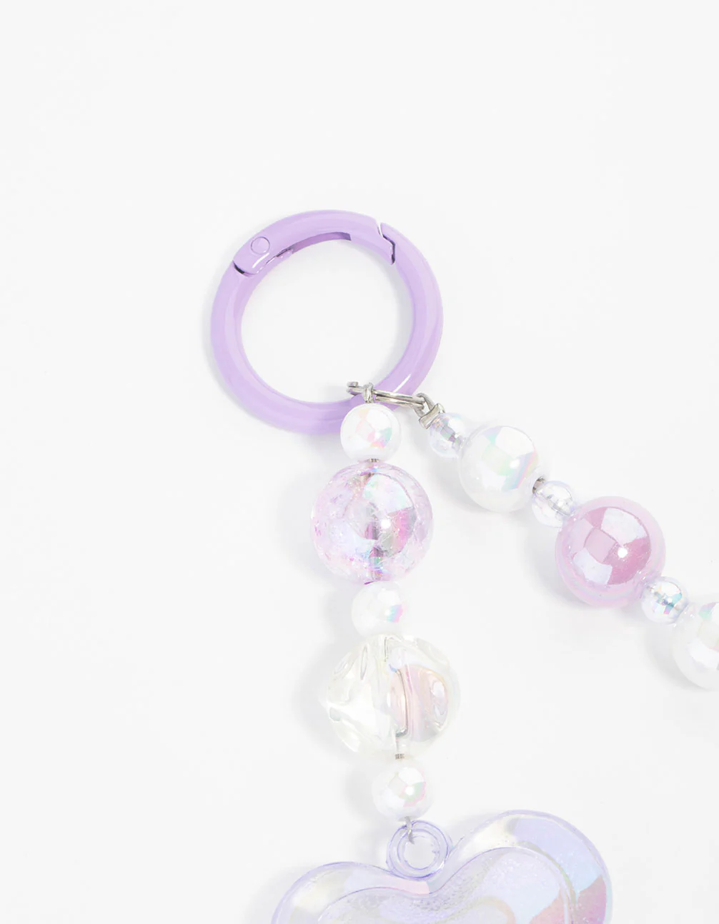 Purple Plastic Large Heart Keychain - Image 3