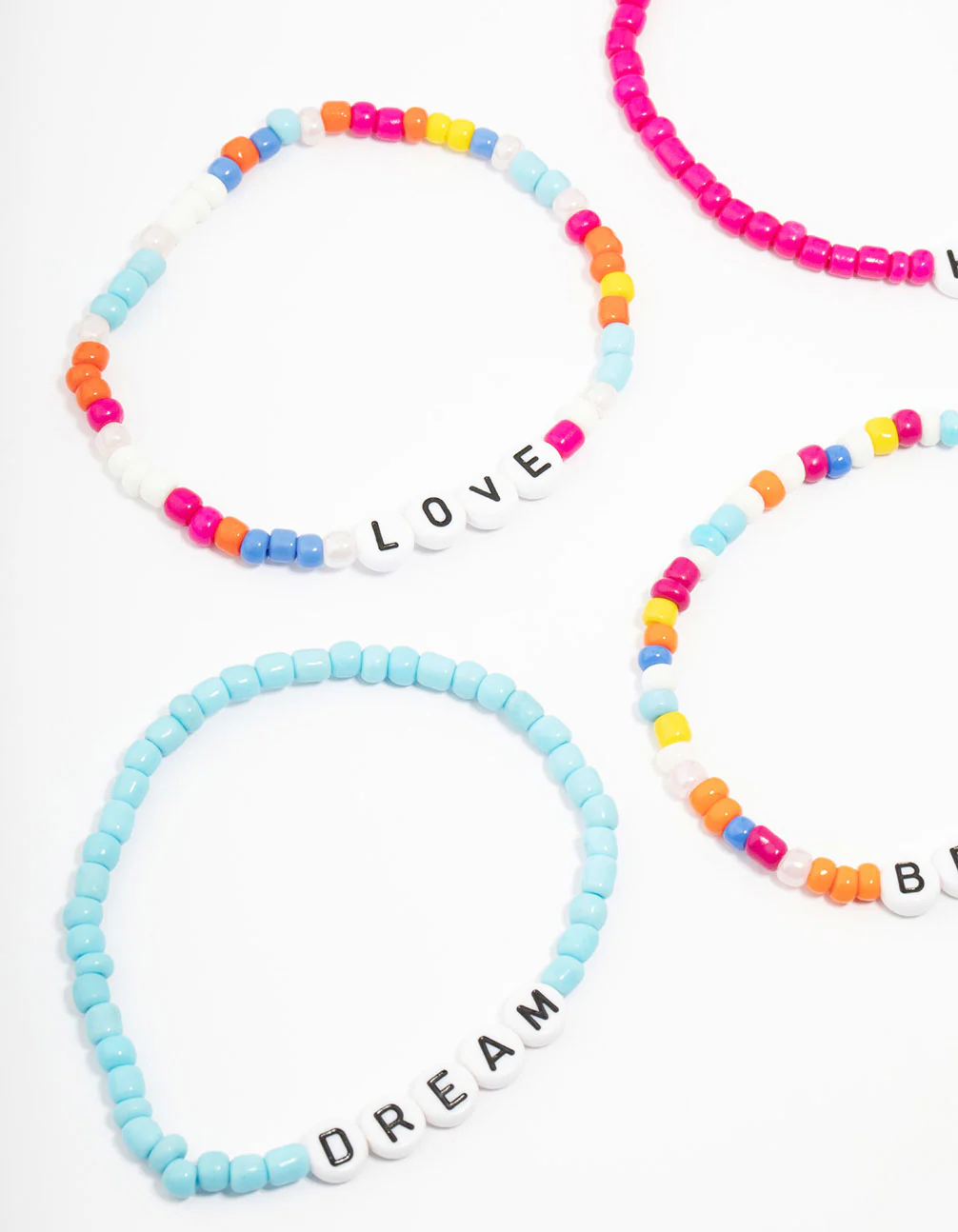 Rainbow Love & Brave Beaded Friendship Bracelet 5-Pack - Image 2