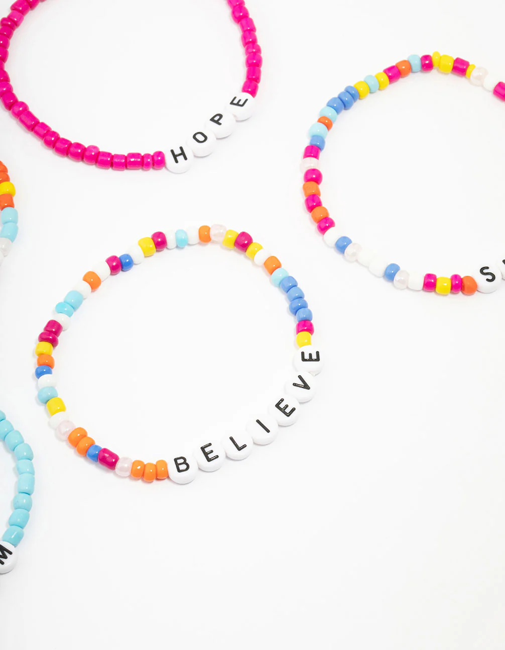 Rainbow Love & Brave Beaded Friendship Bracelet 5-Pack - Image 3