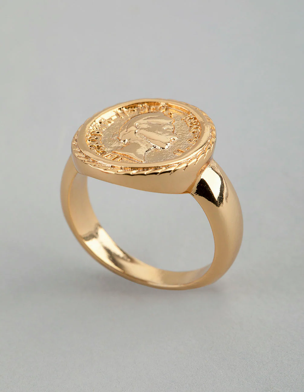 18ct Gold Plated Brass Coin Ring - Image 3