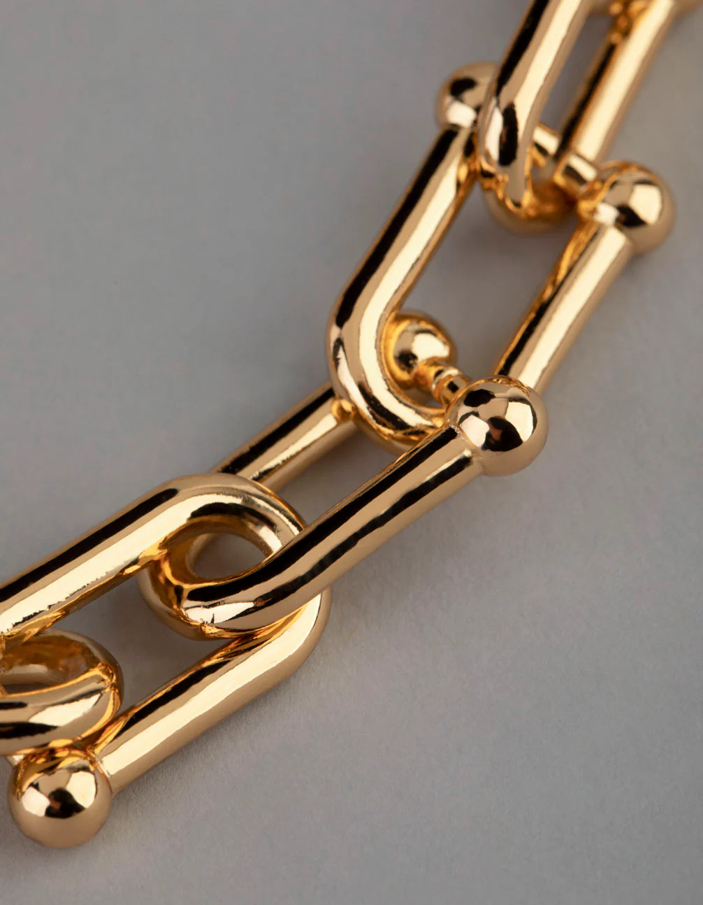 18ct Gold Plated Brass Industrial Link Necklace - Image 3
