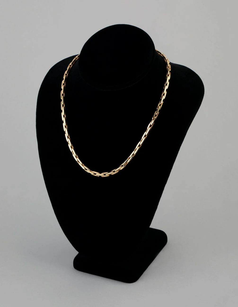 18ct Gold Plated Brass Rectangle Link Chain Necklace - Image 2