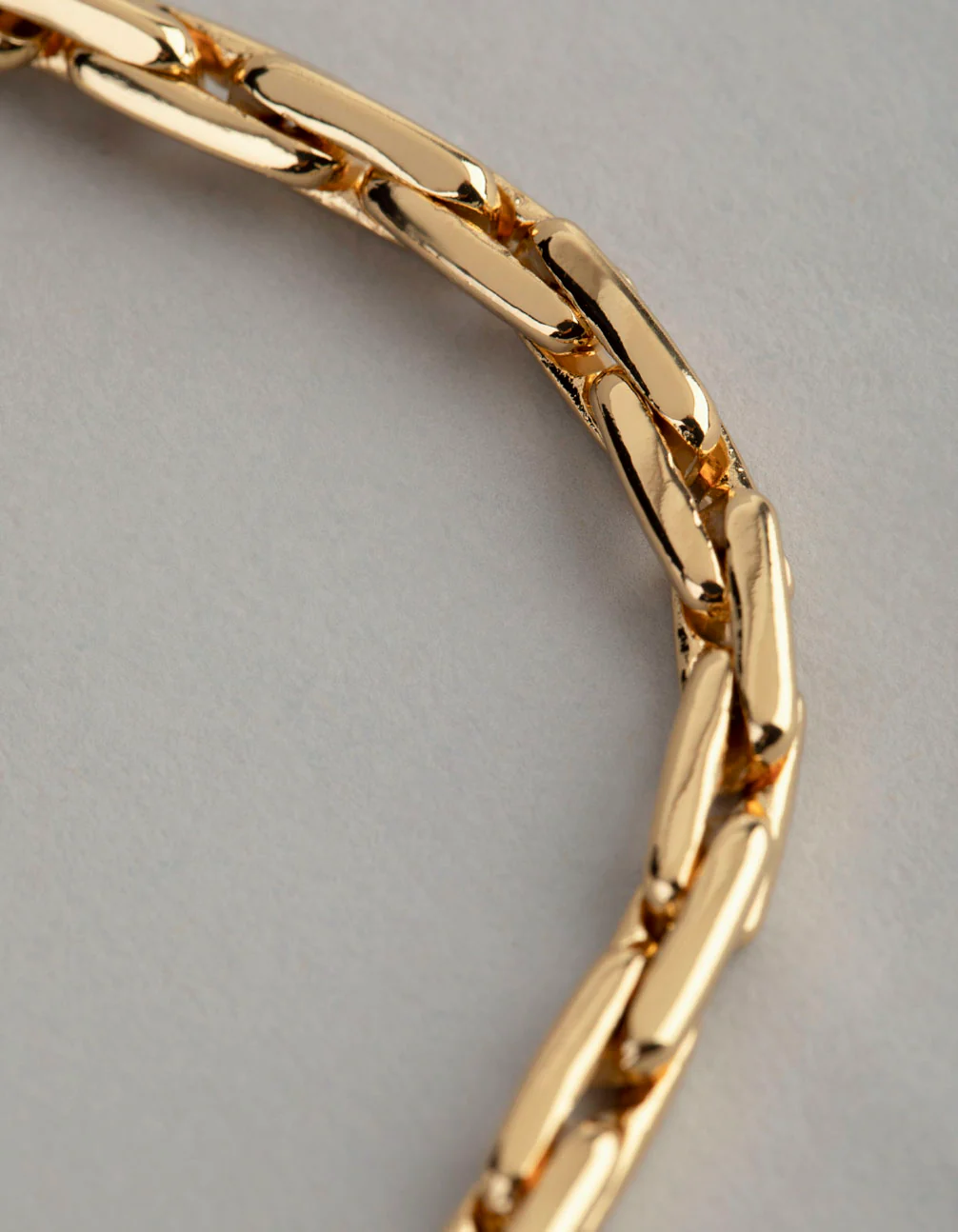 18ct Gold Plated Brass Rectangle Link Chain Necklace - Image 3