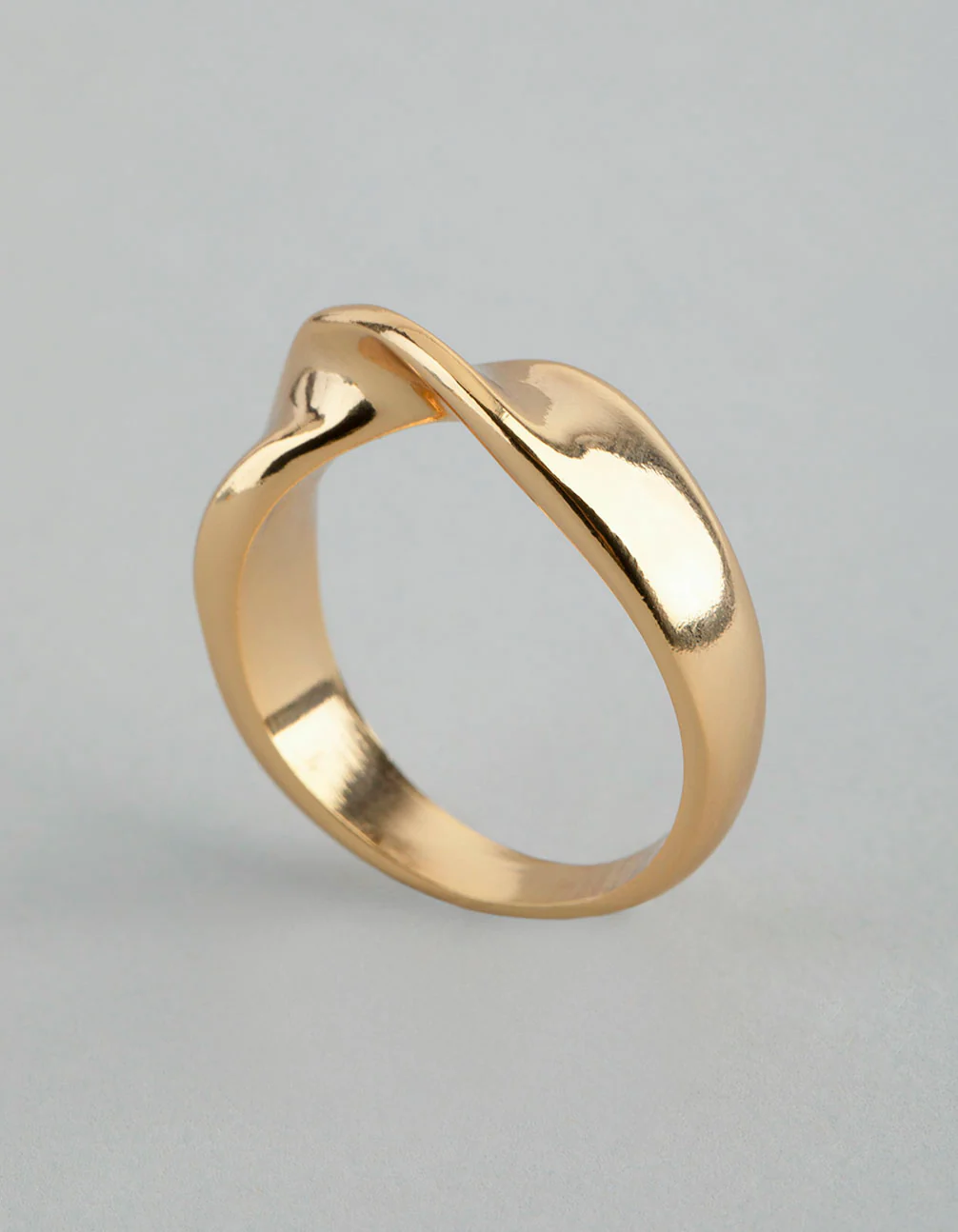 18ct Gold Plated Brass Twisted Ring - Image 3