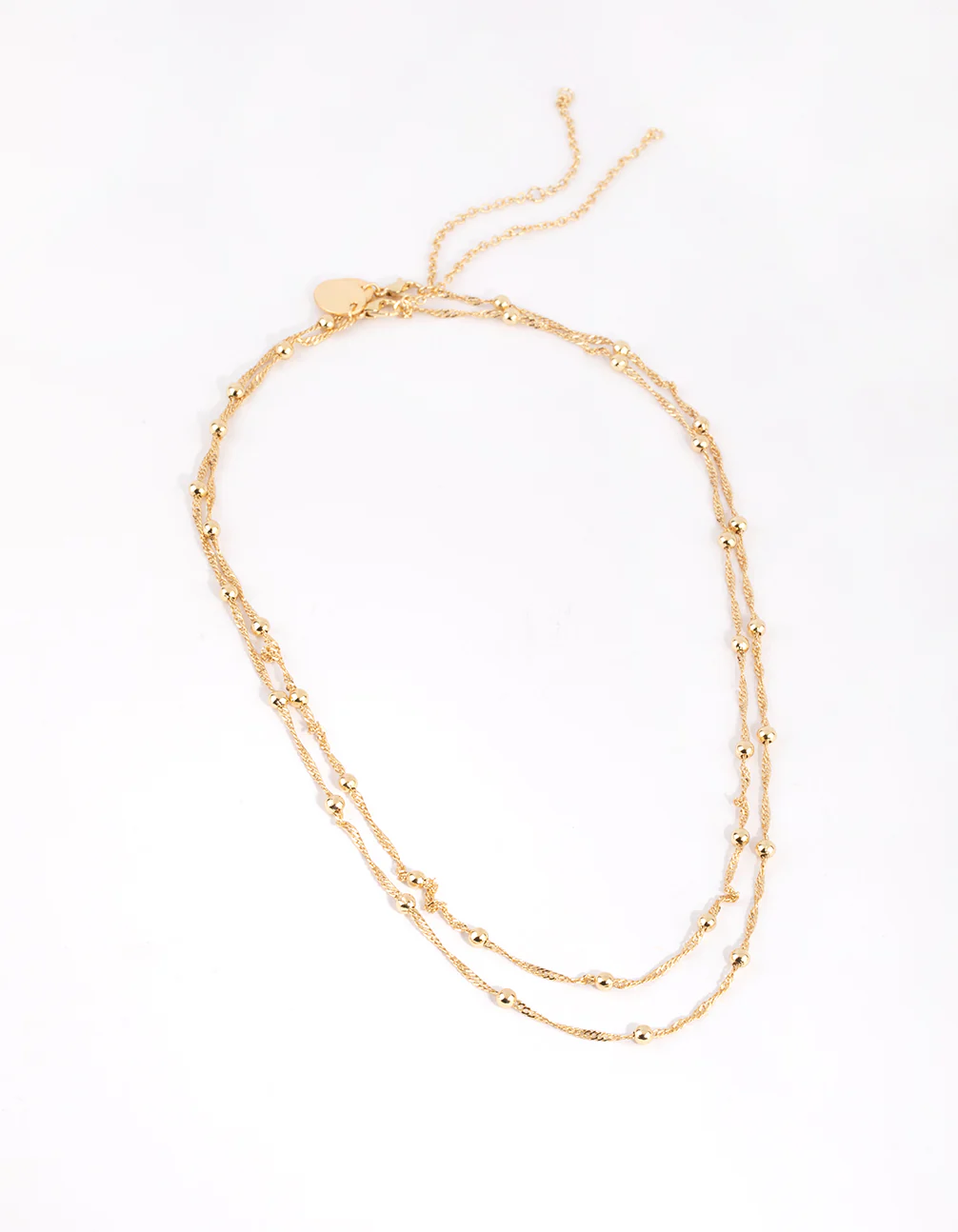 Gold Plated Ball & Twist Chain Necklace Set - Image 2