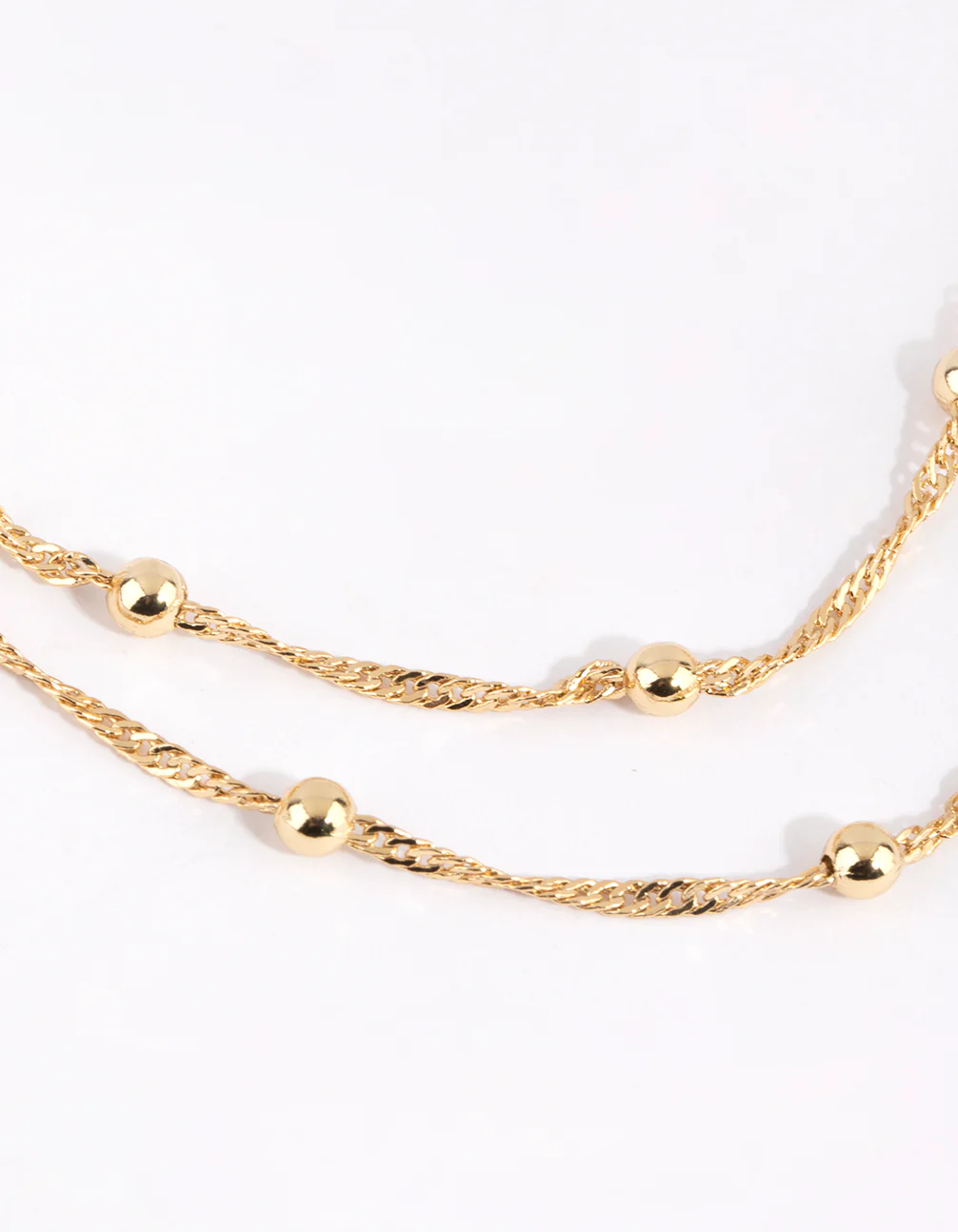 Gold Plated Ball & Twist Chain Necklace Set - Image 3