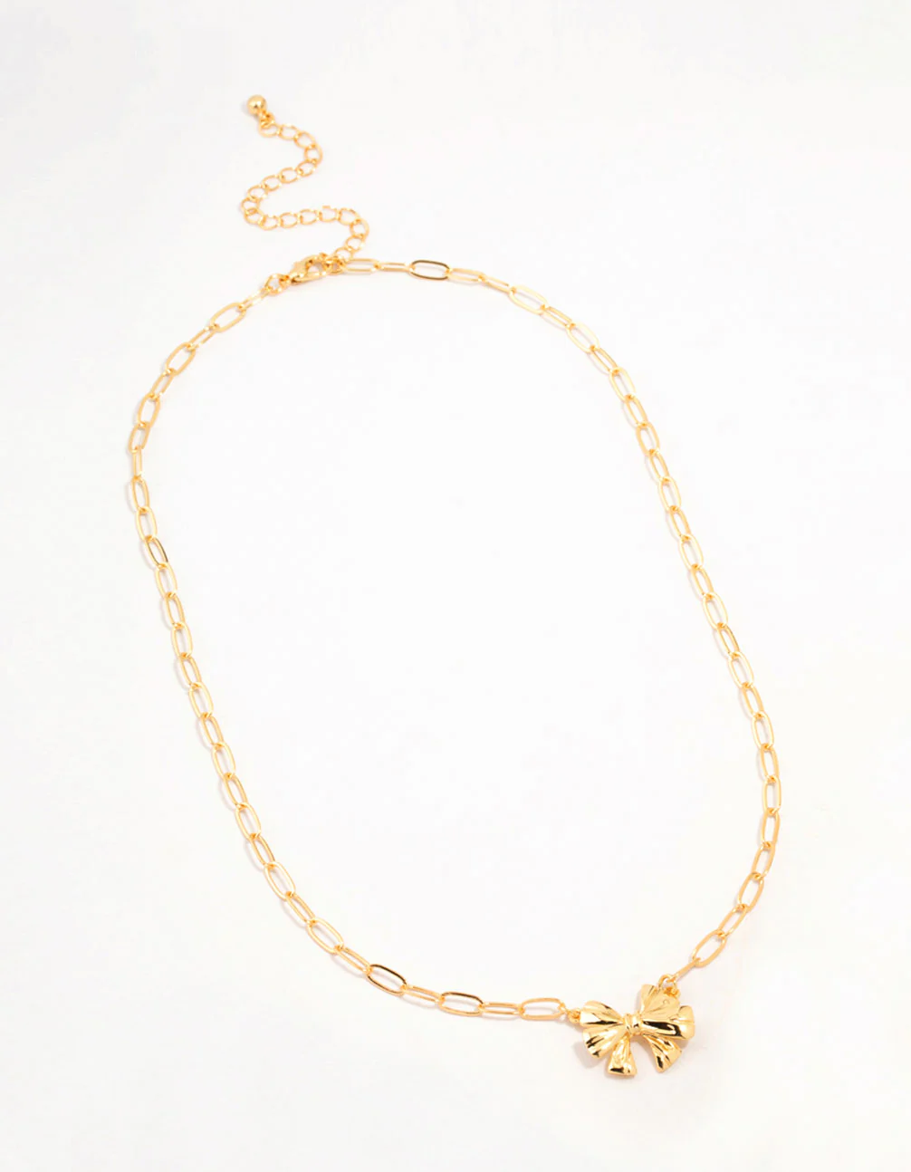 Real Gold Plated Bow Link Necklace - Image 2