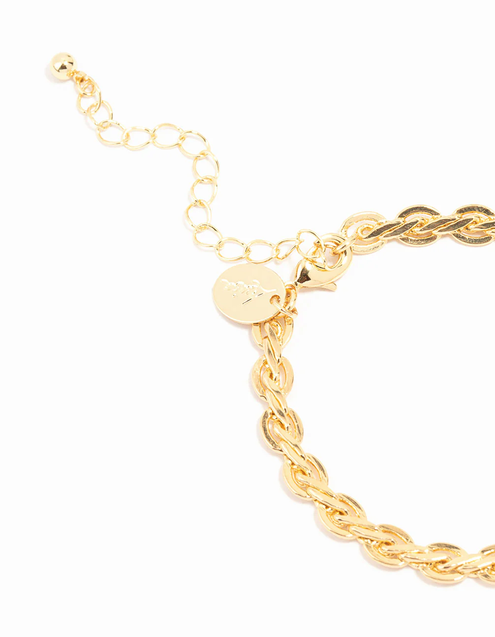 Gold Plated Brass Classic Braided Toggle Bracelet - Image 3