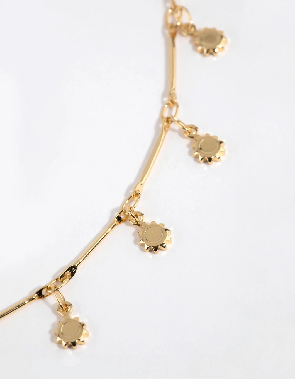 Gold Plated Disc Drop Necklace - Image 3