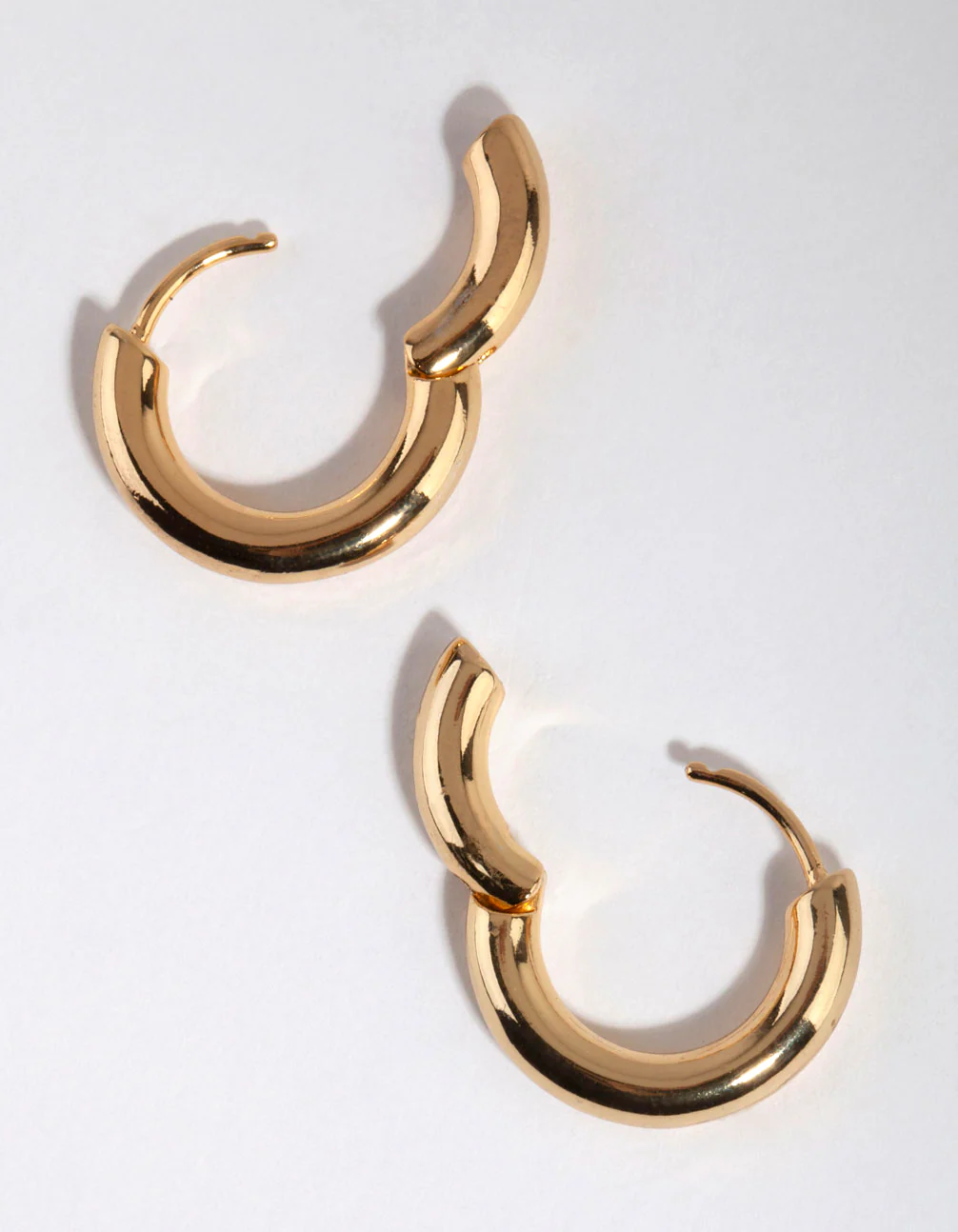 Gold Plated Everyday Chunky Huggie Earrings - Image 2