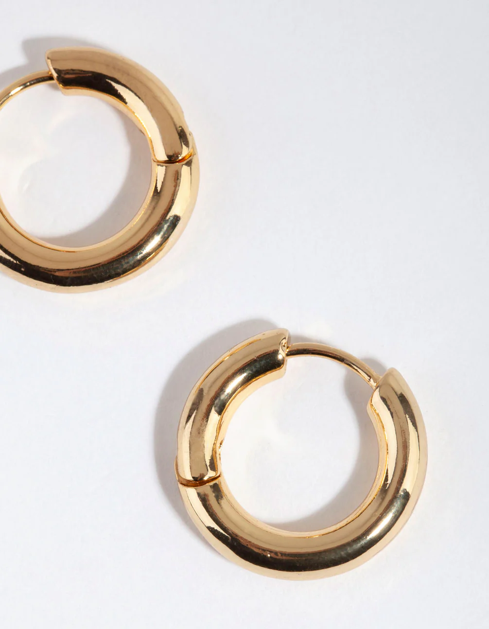 Gold Plated Everyday Chunky Huggie Earrings - Image 3