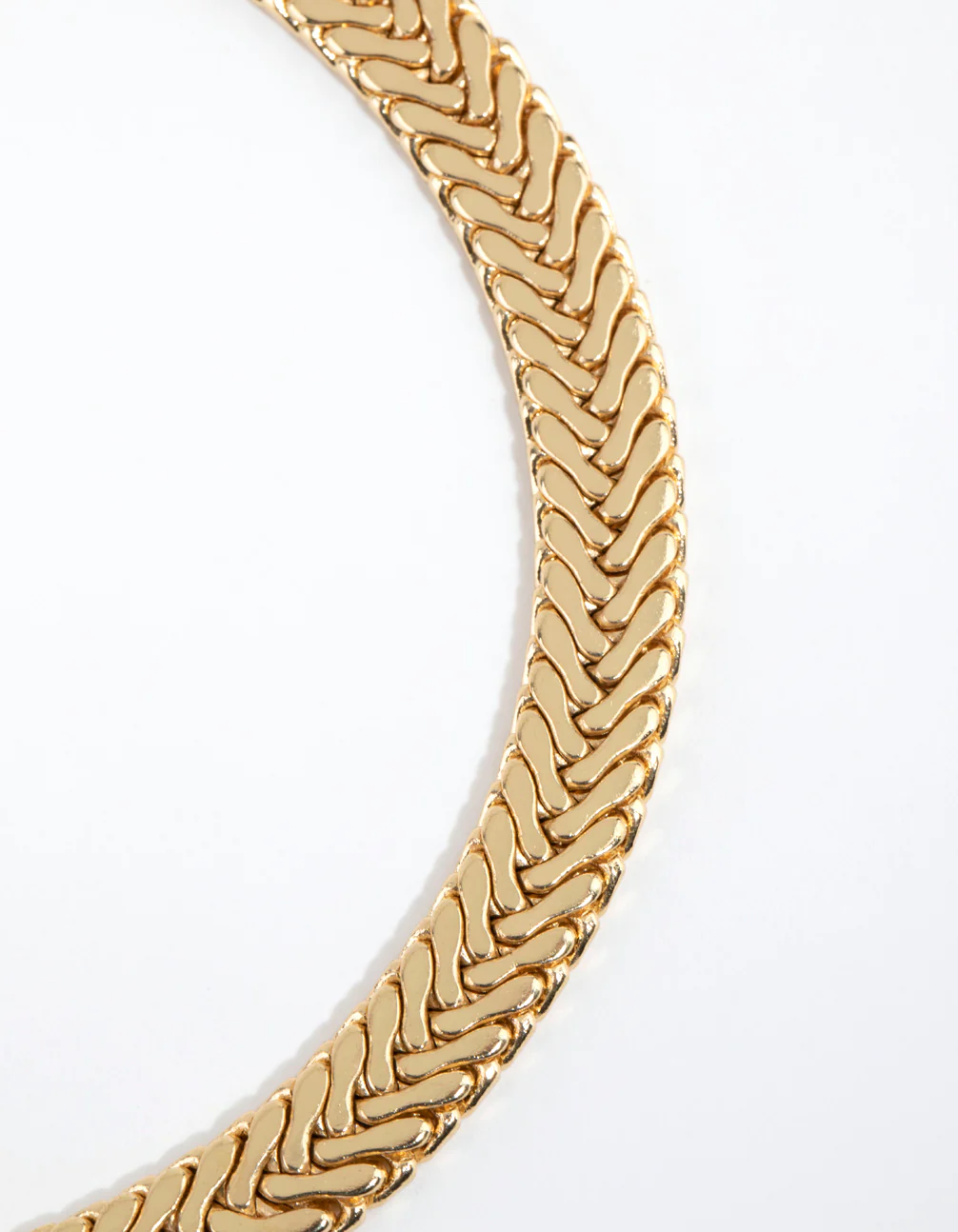 Gold Plated Flat Scaled Chain Necklace - Image 3