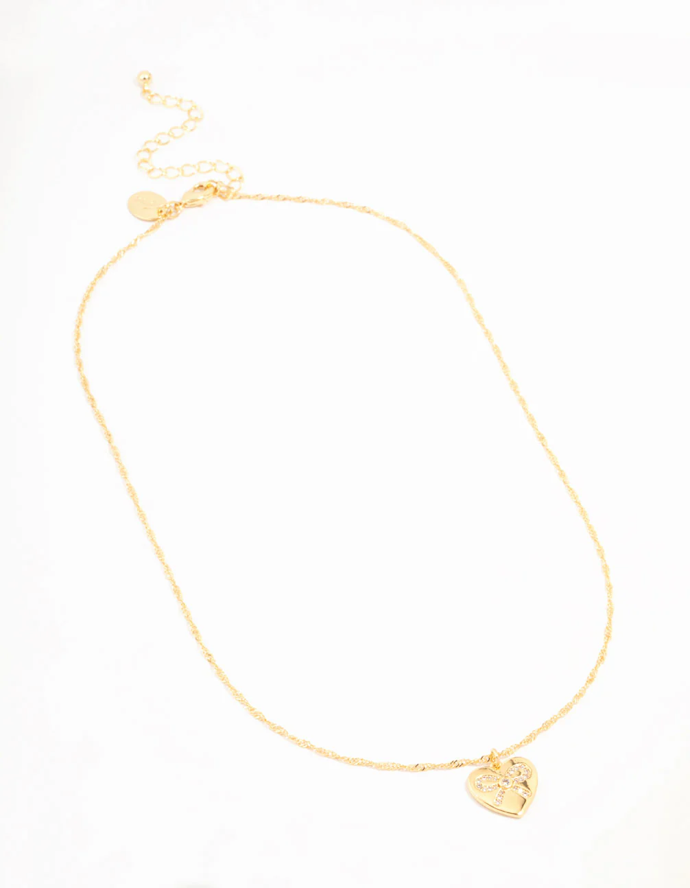 Real Gold Plated Heart Bow Locket Pendant Necklace - Image 2