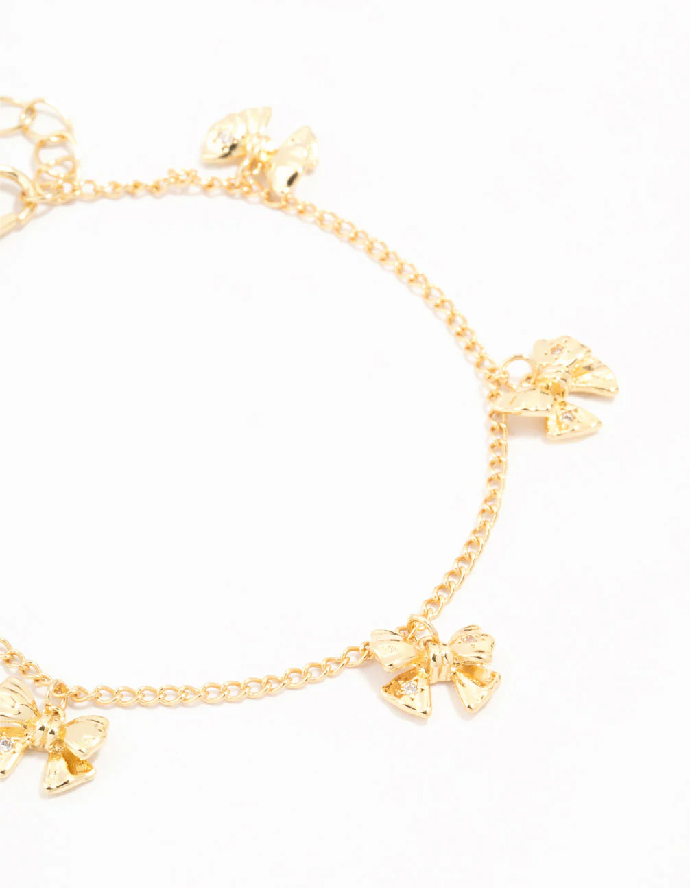 Gold Plated Brass Mini Bow Station Bracelet - Image 2