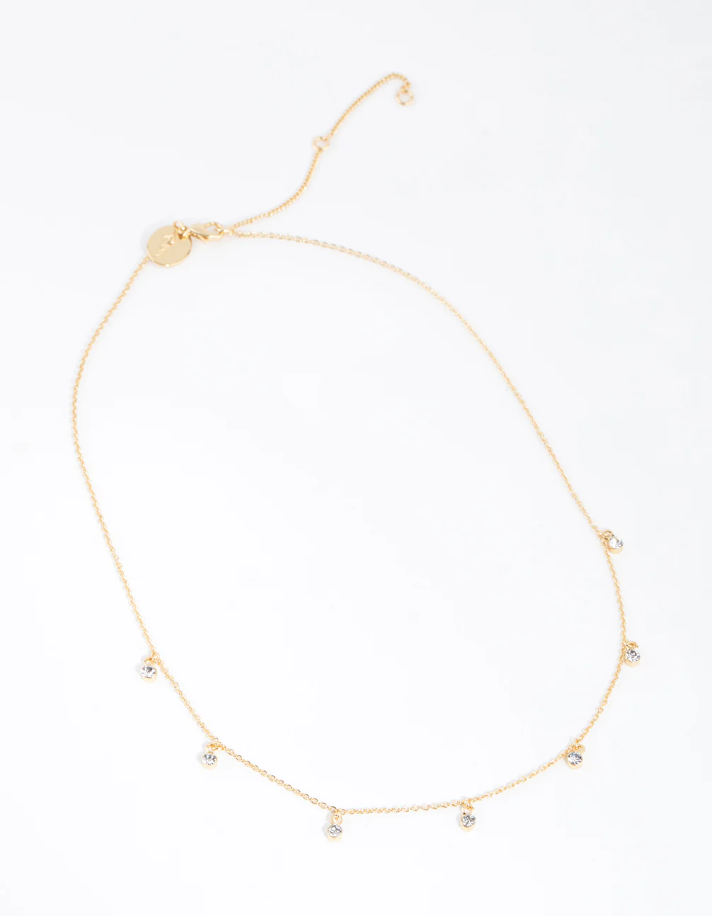 Gold Plated Mini Diamante Necklace - Image 2