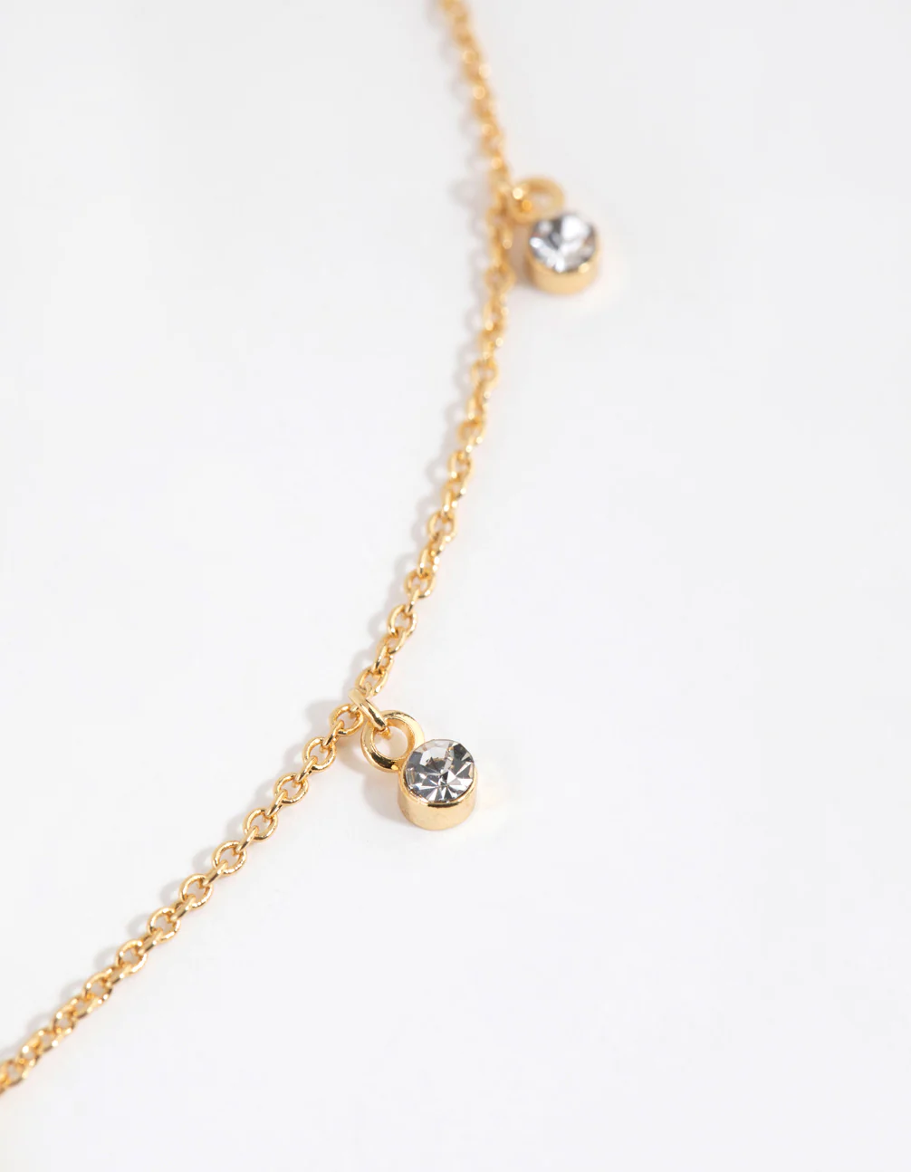 Gold Plated Mini Diamante Necklace - Image 3