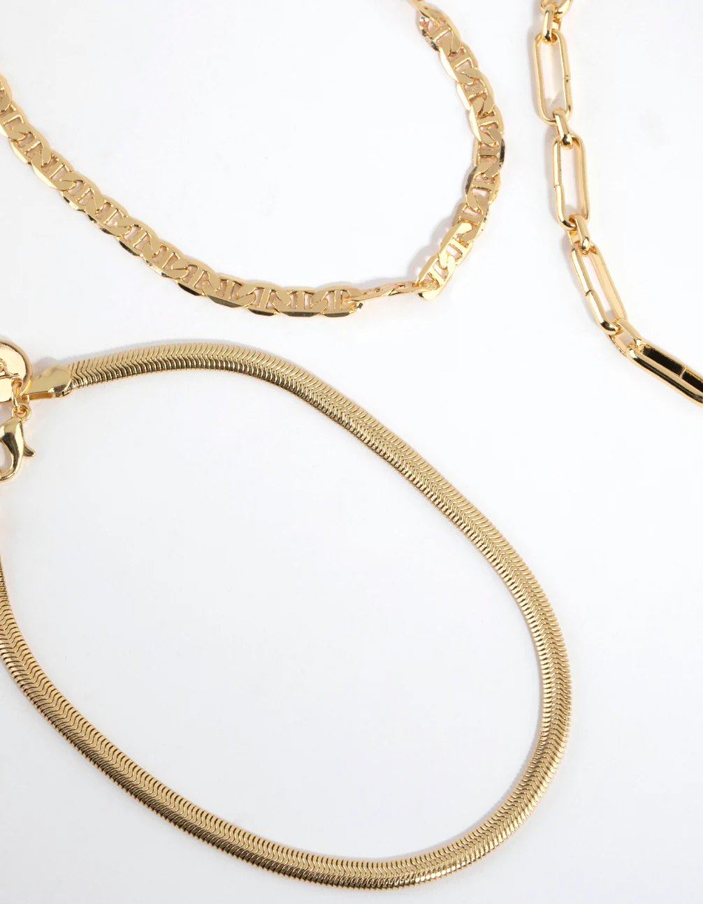 Gold Plated Mixed Chain Anklet Pack - Image 2