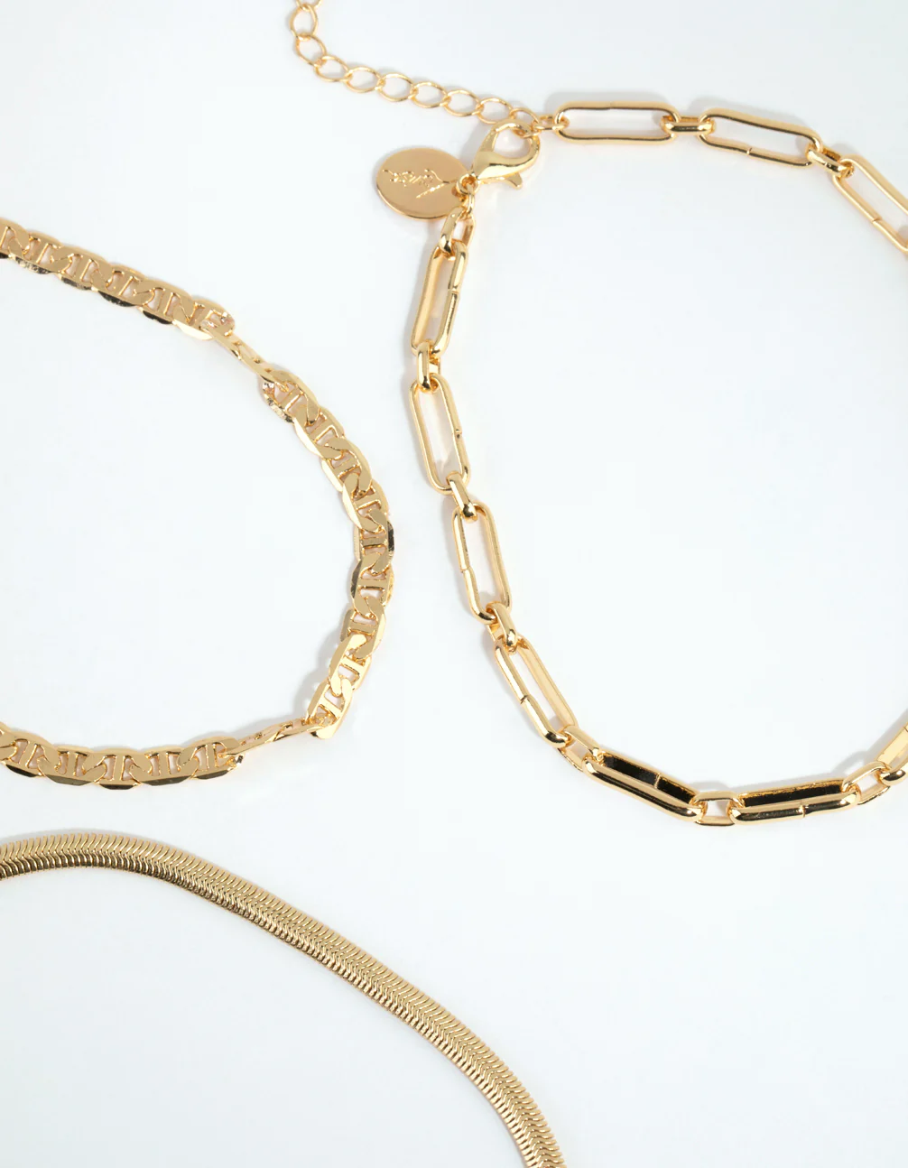Gold Plated Mixed Chain Anklet Pack - Image 3