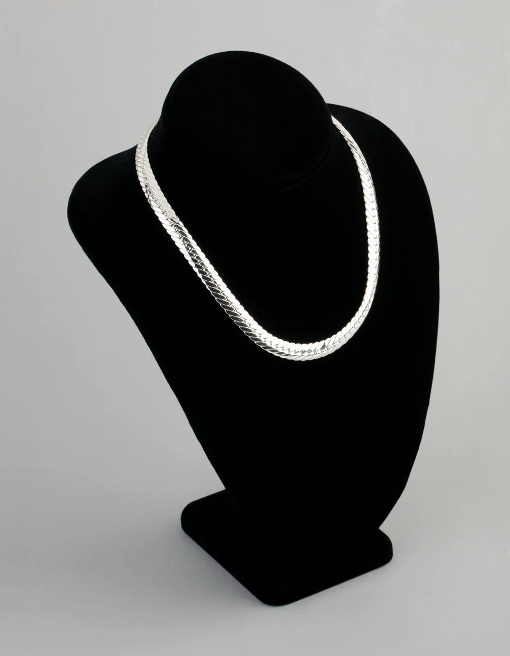 Silver Plated Brass Flat Curb Chain Necklace - Image 2