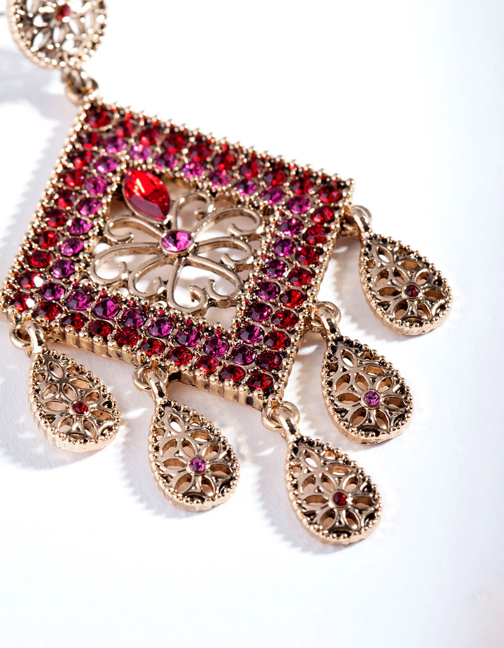 Red Statement Earrings - Image 3