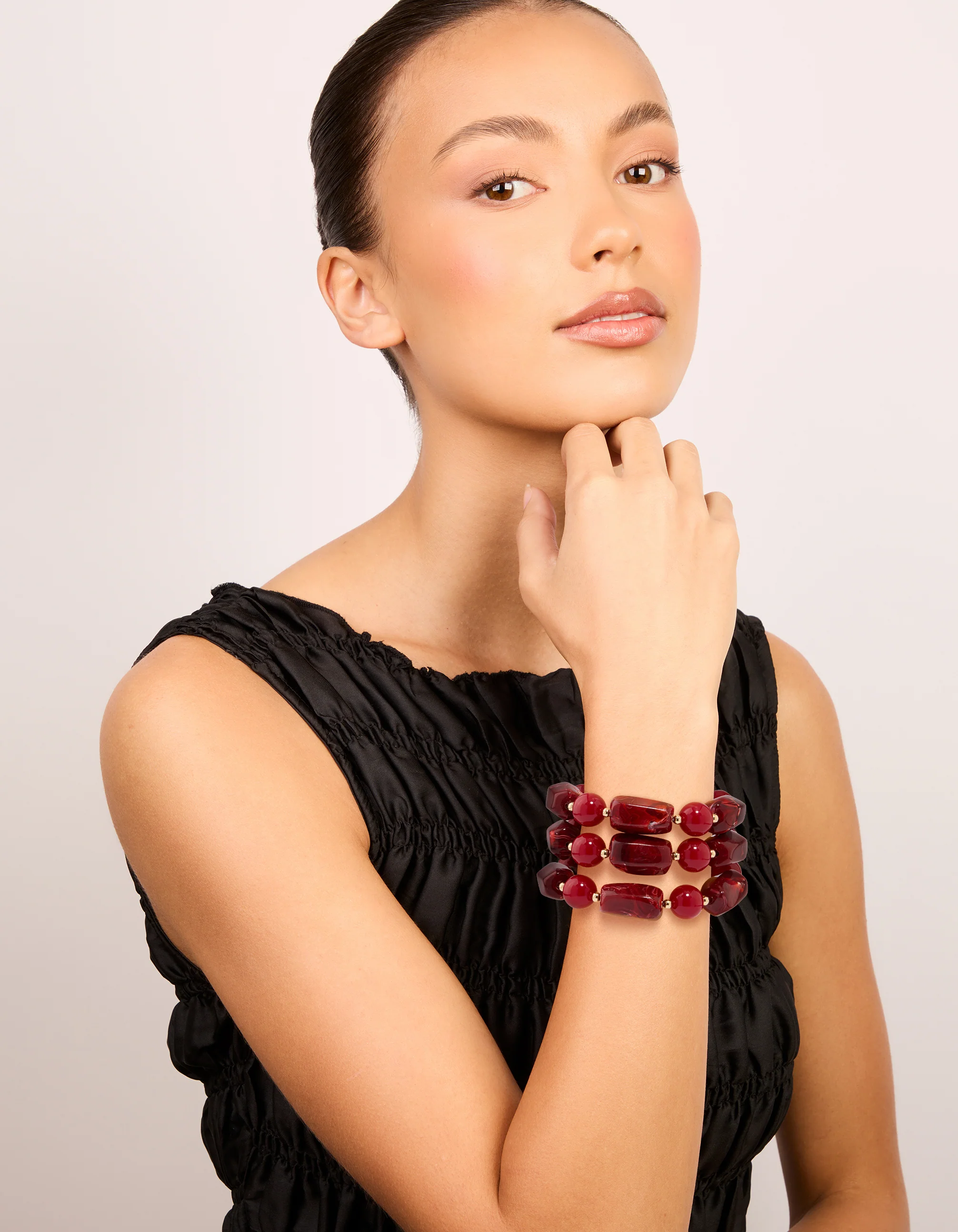 Red Beaded Long Bracelet - Image 3