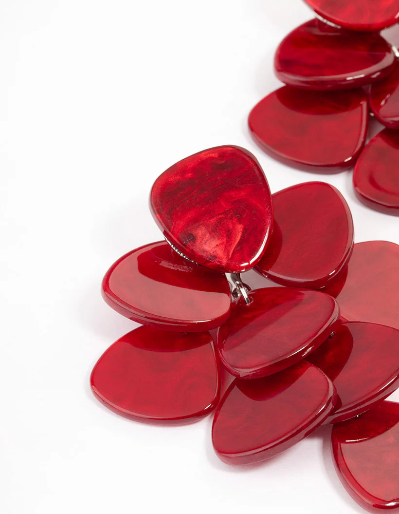 Red Coated Drop Earrings - Image 2
