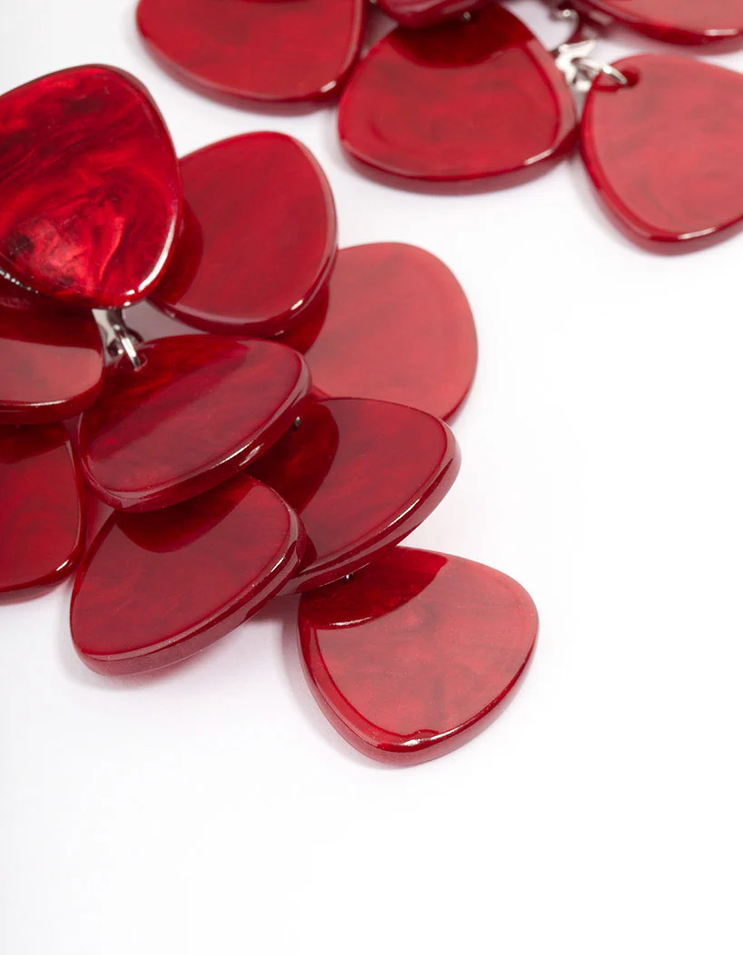 Red Coated Drop Earrings - Image 3