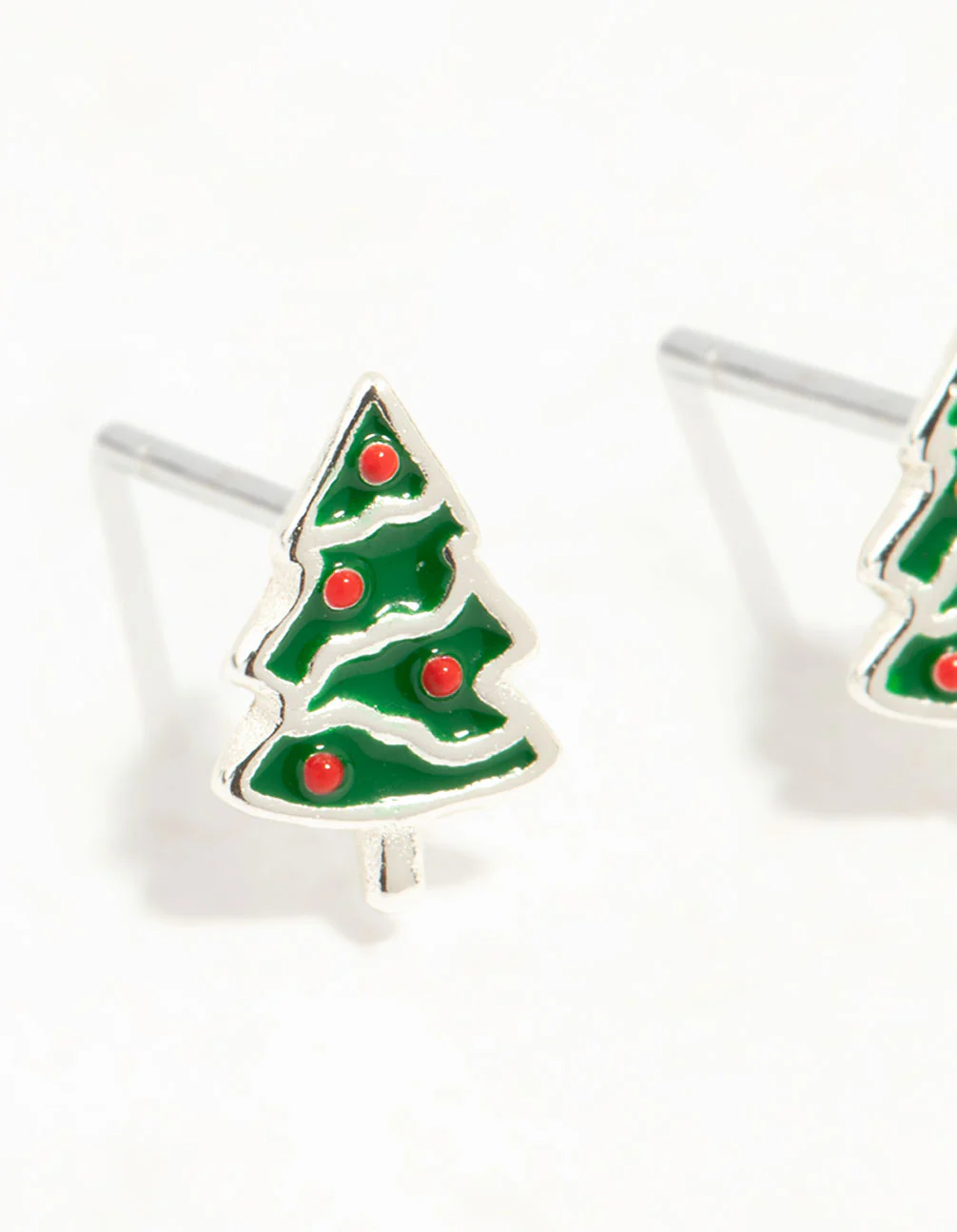 Red Diamante Reindeer Gold Stud Earrings - Image 2