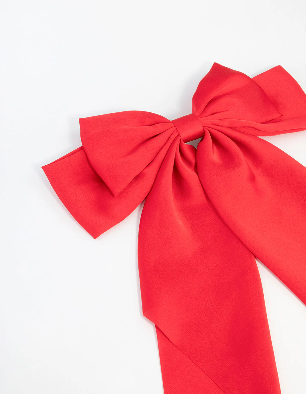 Red Fabric Drop Bow Clip - Image 2