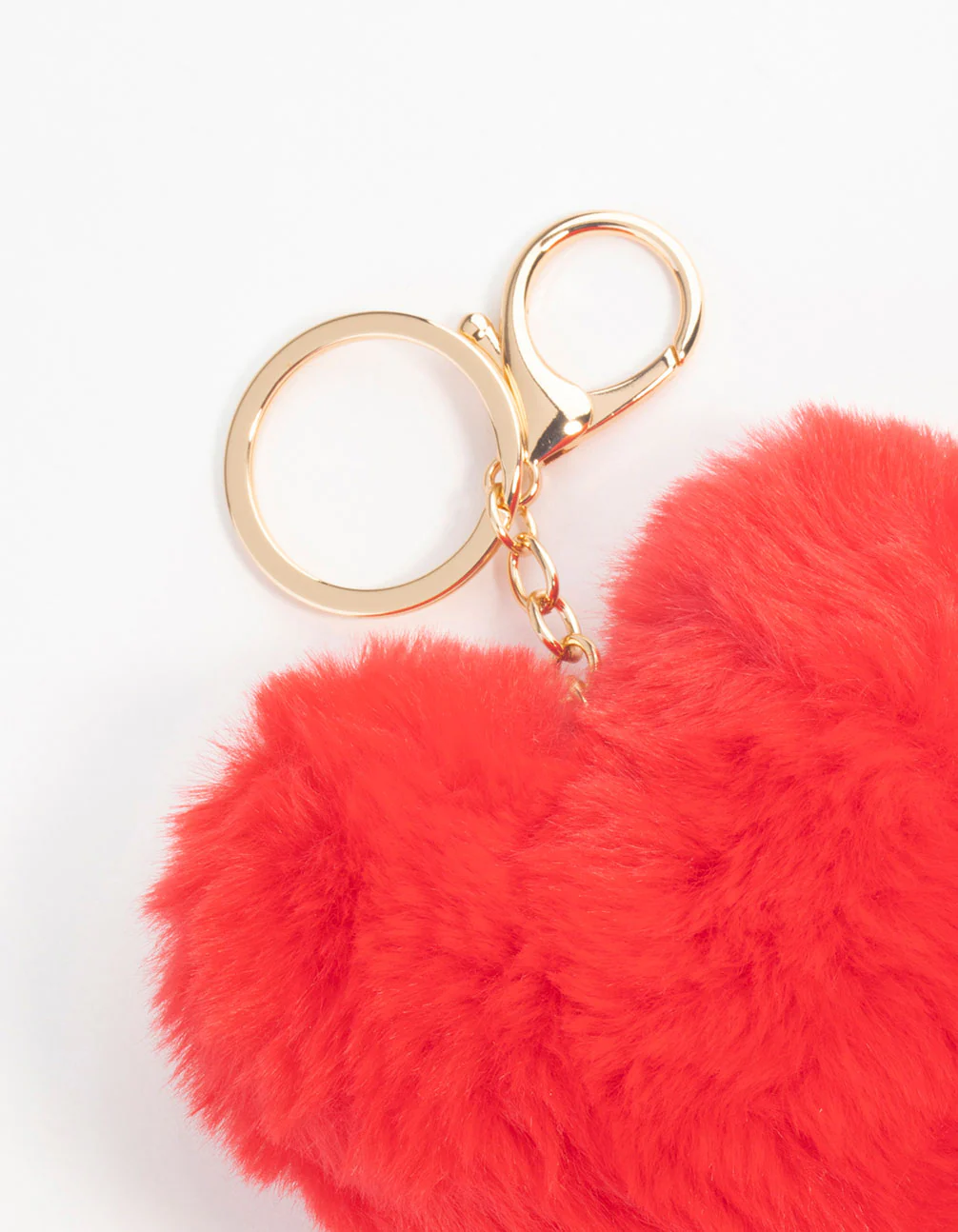 Red Fabric Heart Keychain - Image 3