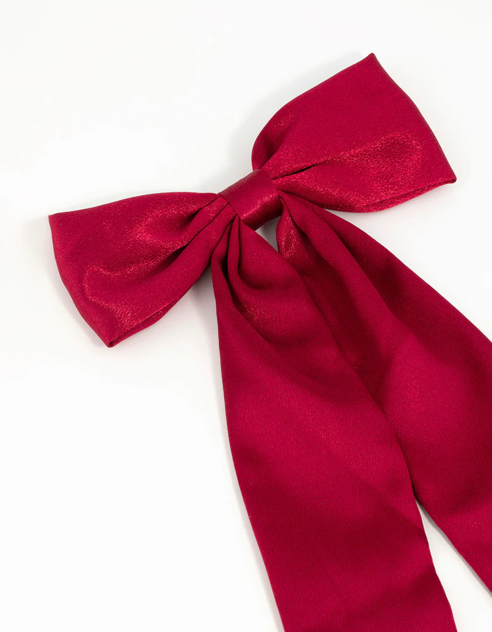 Red Fabric Statement Bow Hair Clip - Image 2