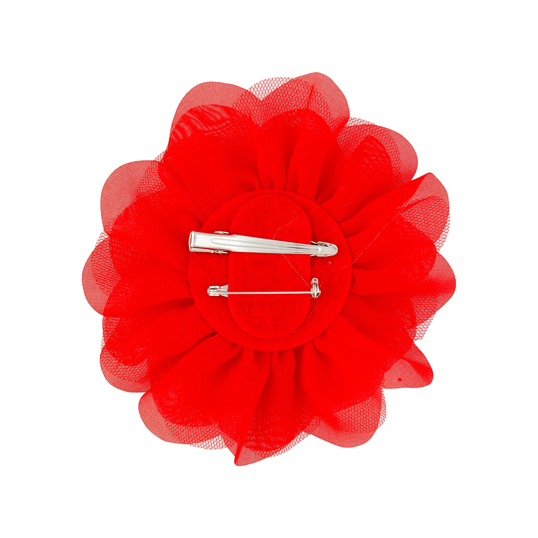 Red Mesh Flower Clip - Image 2