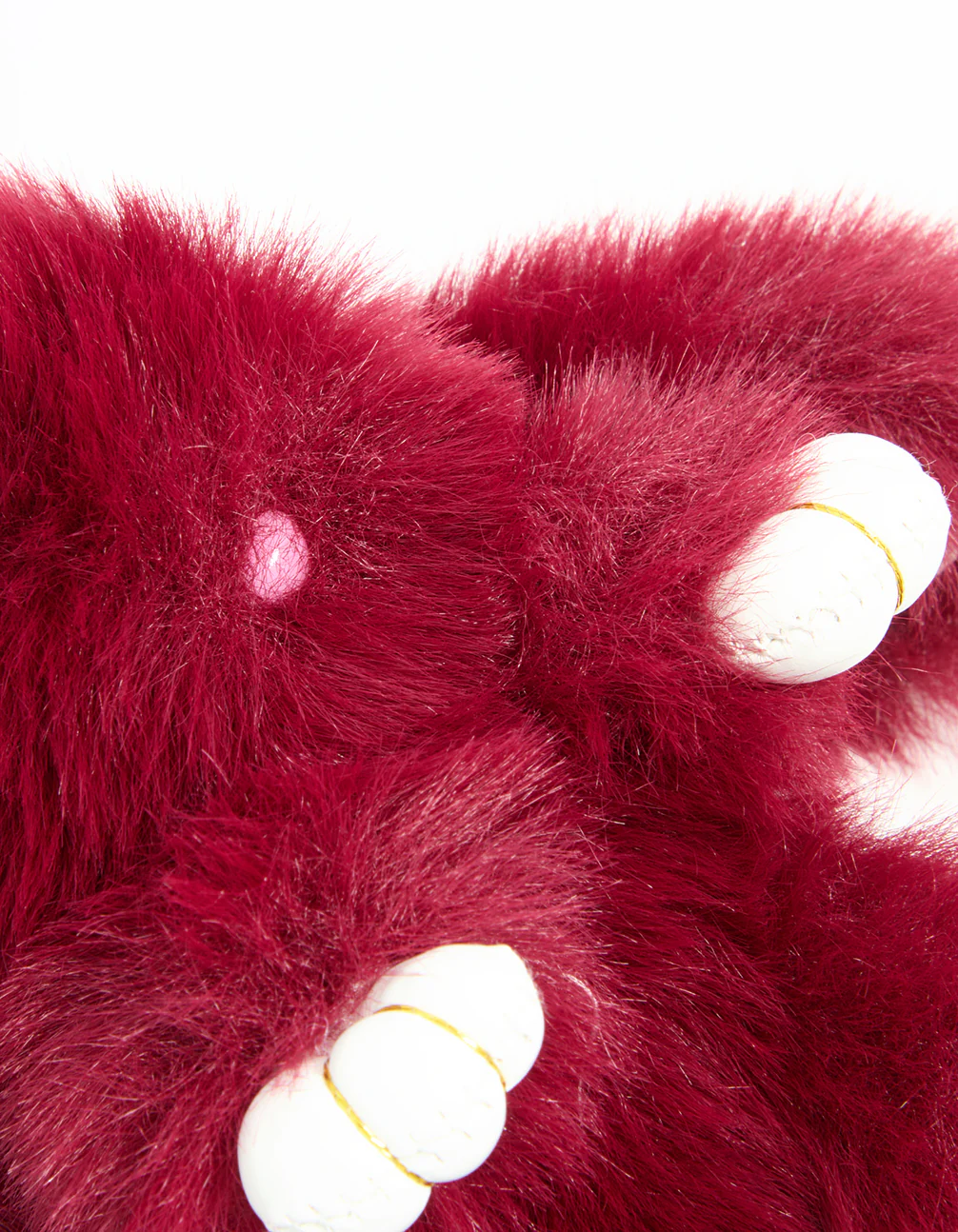 Red Fluffy Fabric Small Bunny Keychain - Image 3