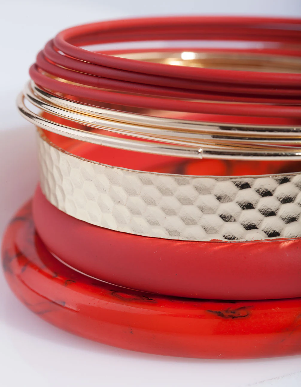 Red Gold Acrylic & Metal Bracelet 10-Pack - Image 2