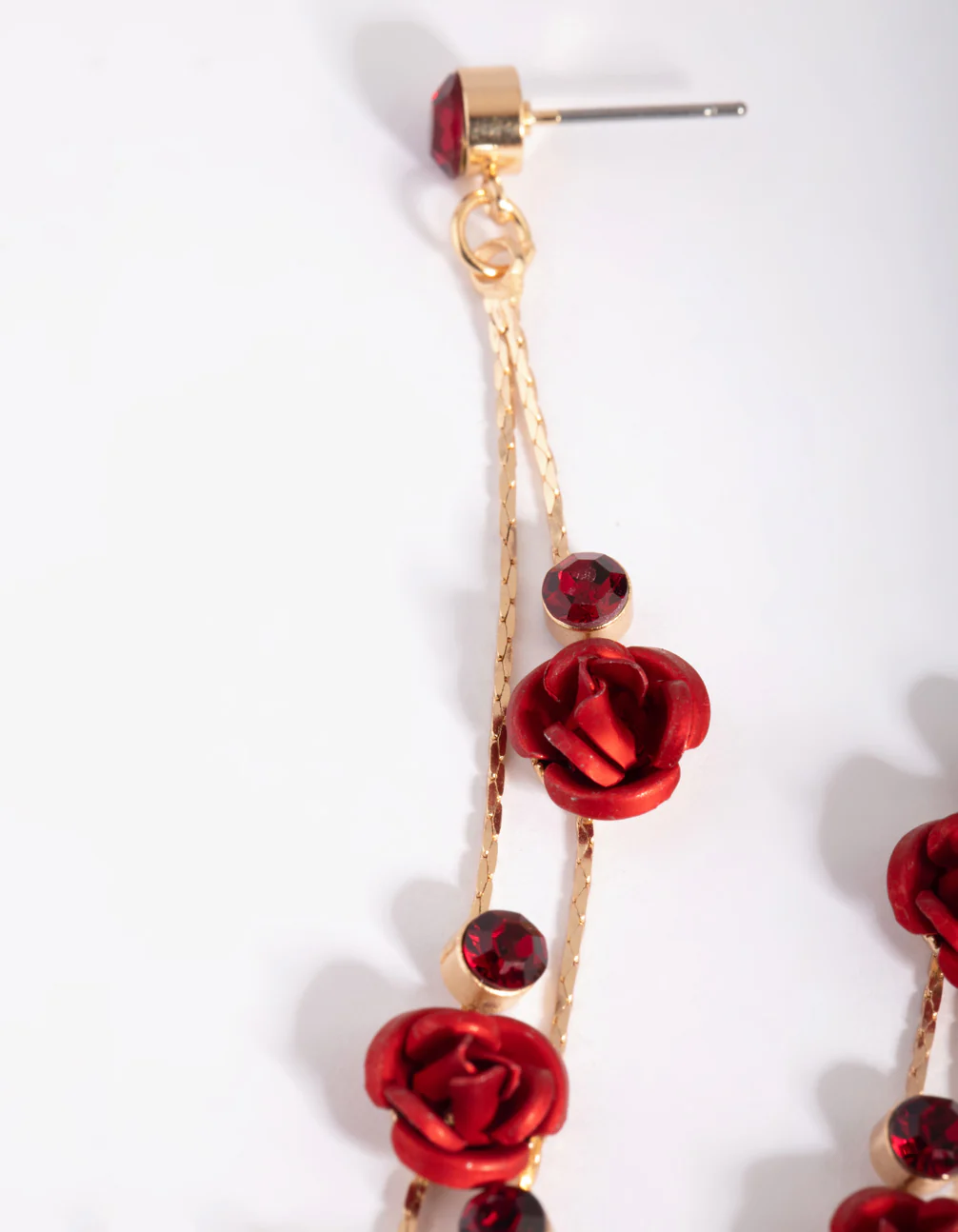 Red Rose Drop Earrings - Image 2