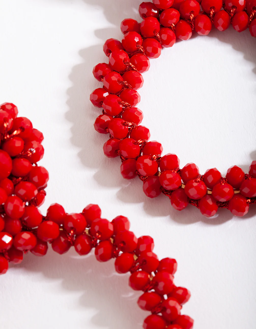 Red Cluster Bead Earrings - Image 5