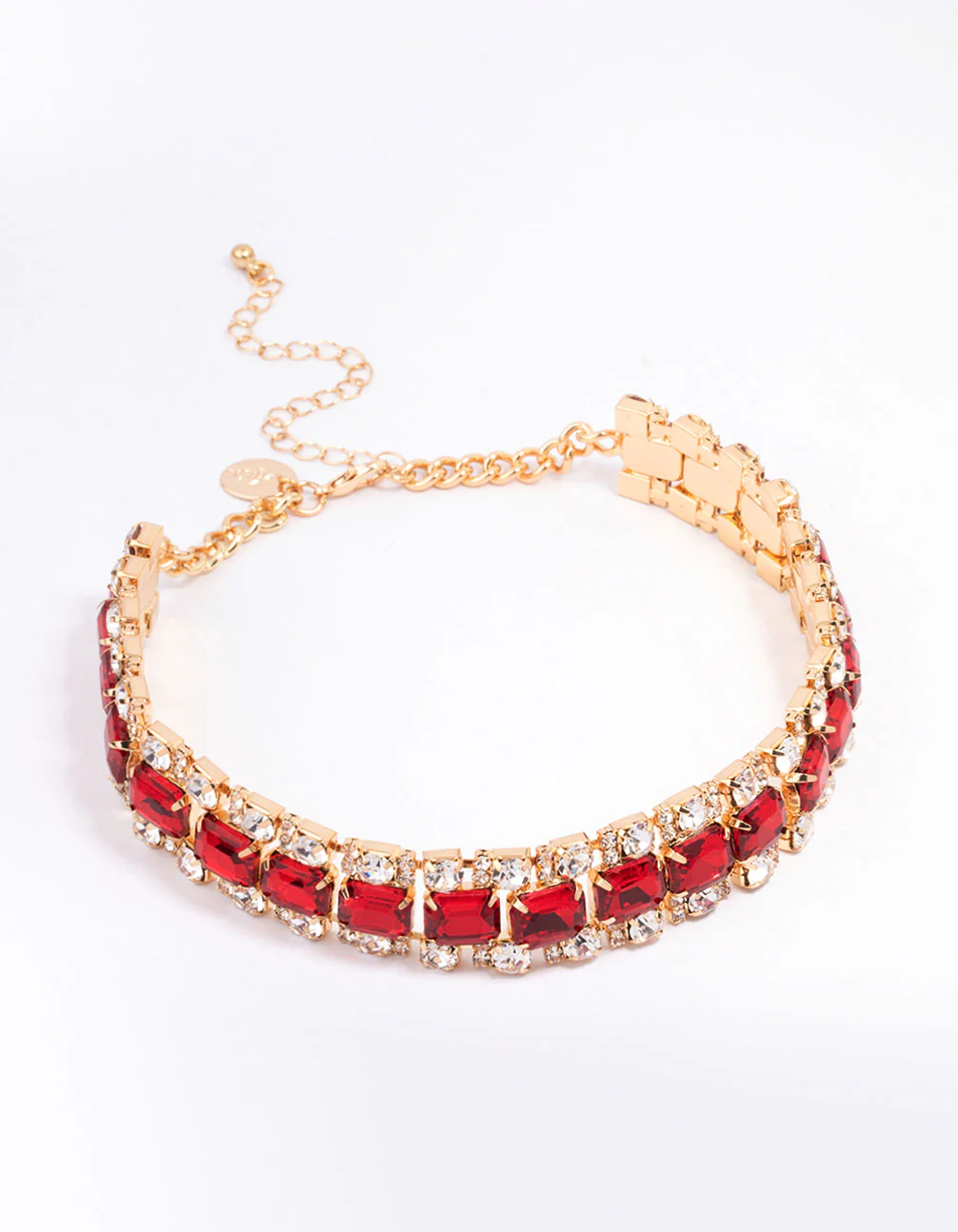Red Multi Diamante Choker Necklace