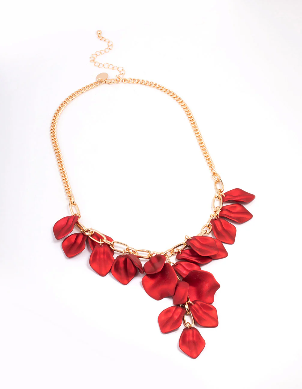 Red Short Iridescent Petal Necklace - Image 2