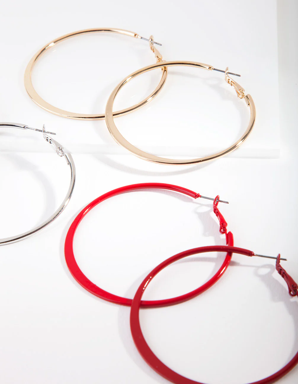 Mixed Metals Square Edge Hoop Earring Pack - Image 2