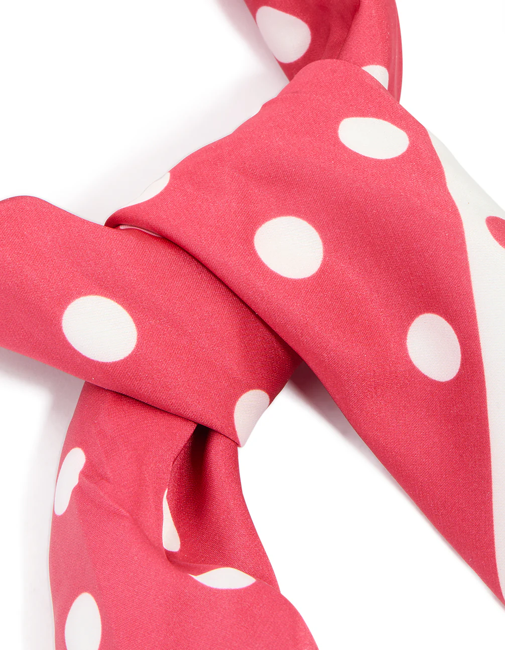 Red & White Dotted Fabric Scarf - Image 2