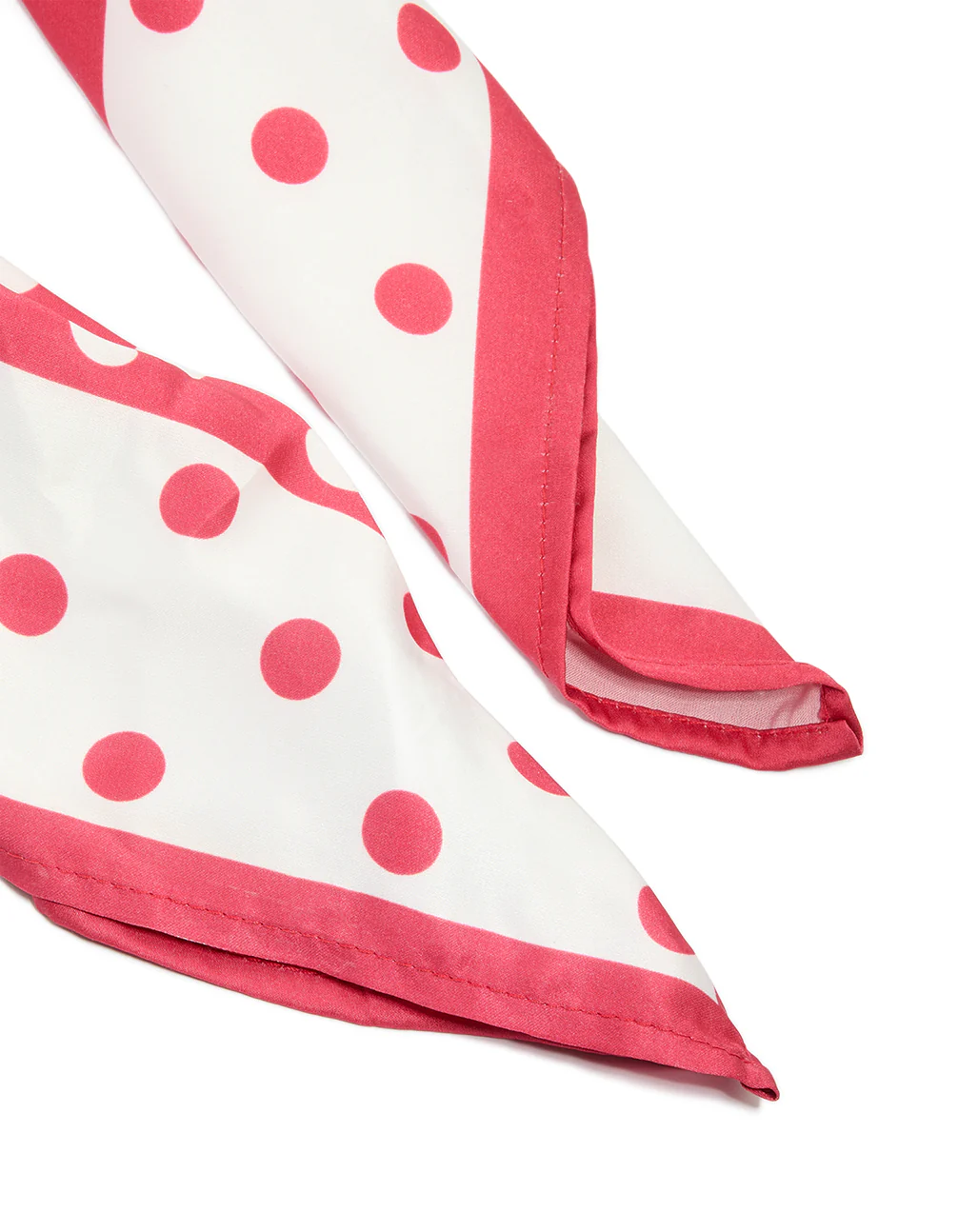 Red & White Dotted Fabric Scarf - Image 3