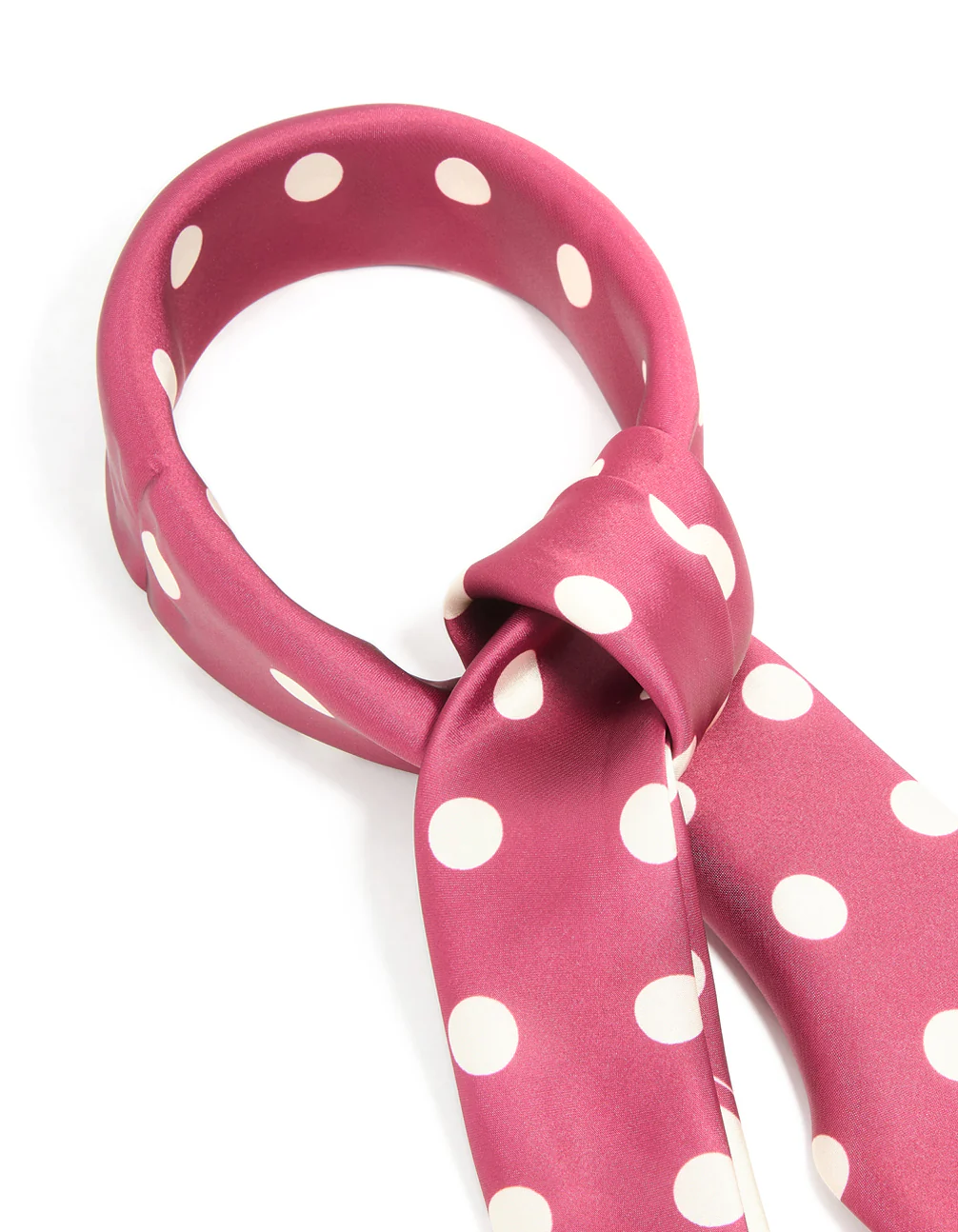 Red & White Polka Dot Print Fabric Scarf - Image 2