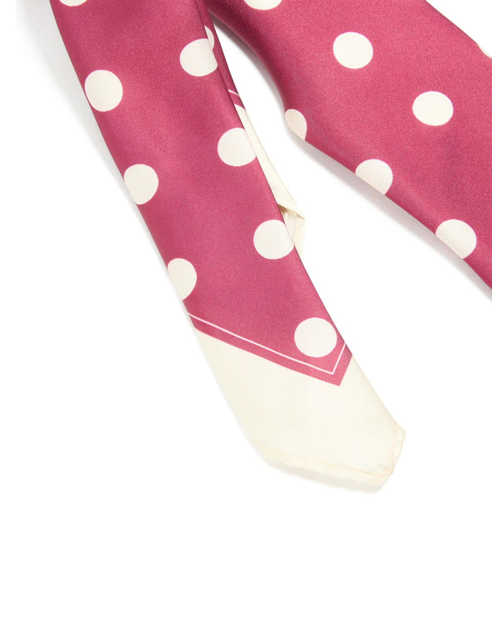 Red & White Polka Dot Print Fabric Scarf - Image 3