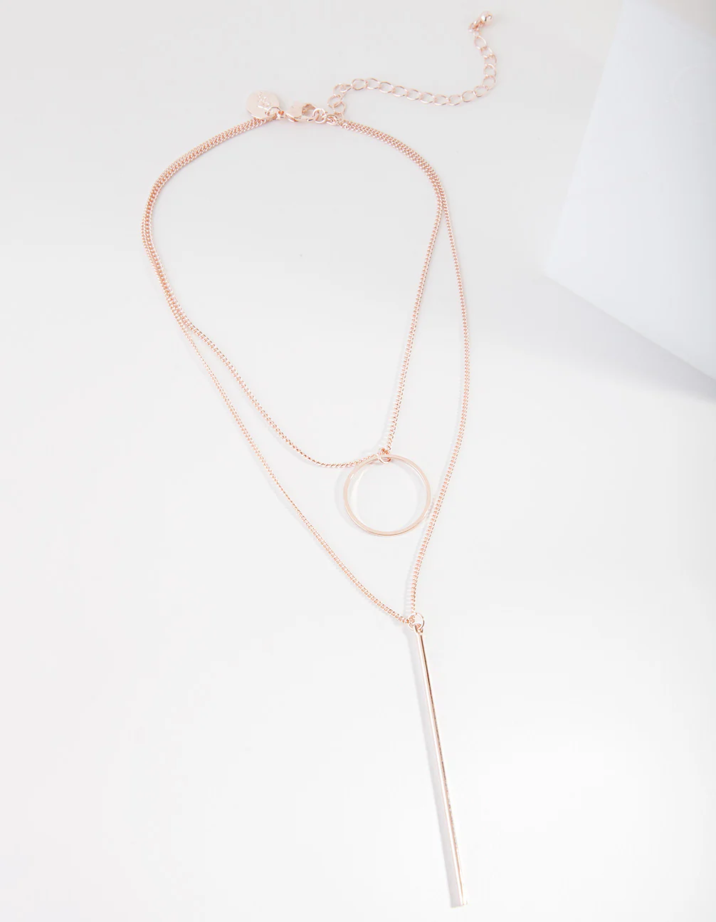 Rose Gold Geometric Layered Necklace - Image 2