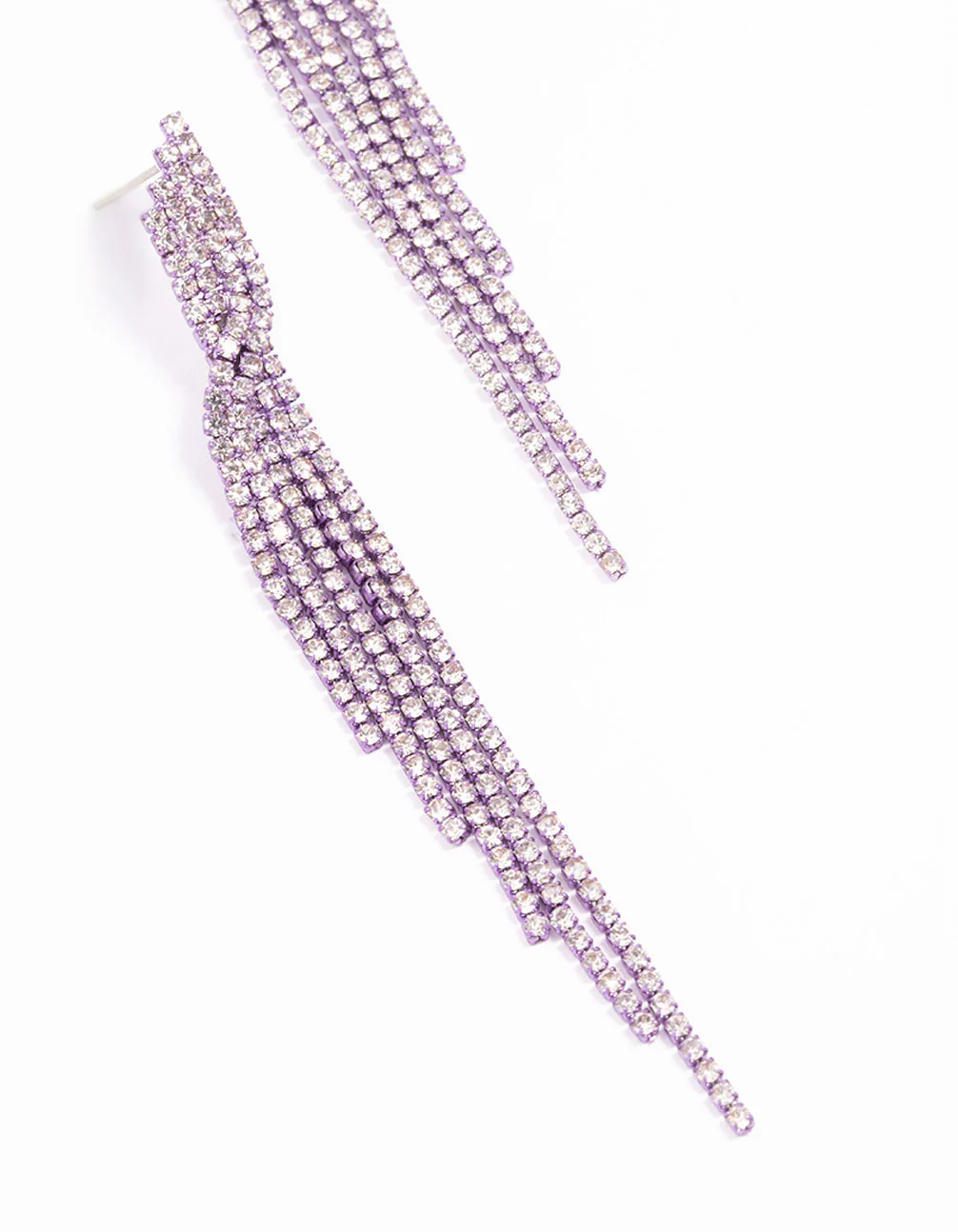 Lilac Layered Strand Twisted Drop Earrings - Image 2