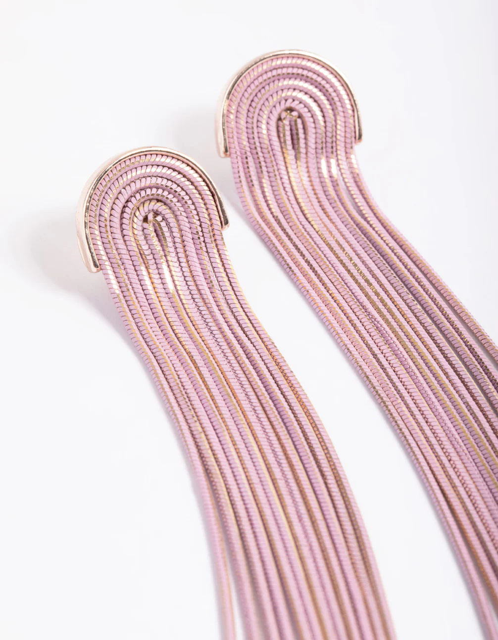 Rose Gold Chain Waterfall Earrings - Image 2