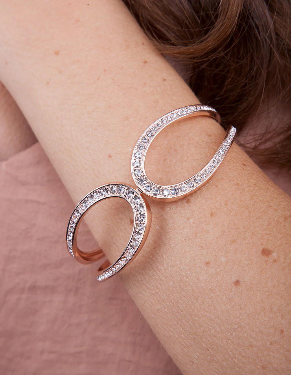 Rose Gold Crystal Loop Bracelet - Image 3