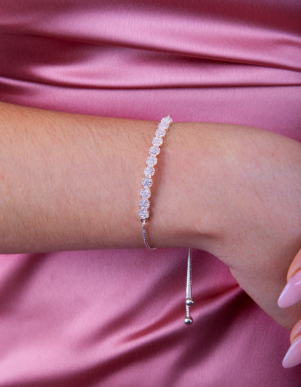 Rose Gold Crystal Toggle Bracelet - Image 3