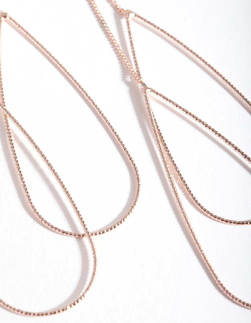 Rose Gold Double Teardrop Earrings - Image 3